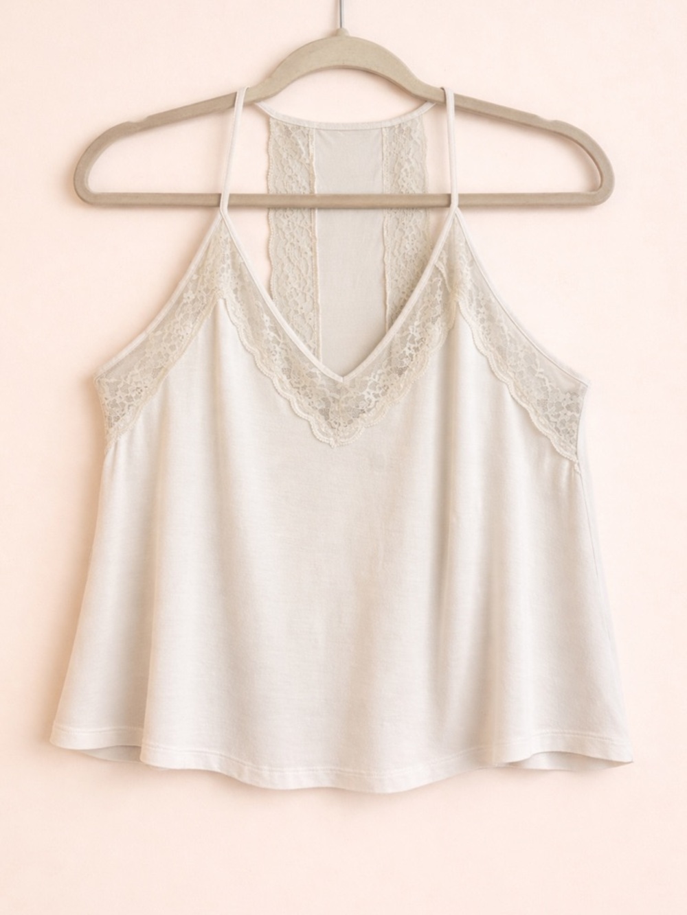 American Eagle Aerie- Lace Trim white Camisole Tank Top